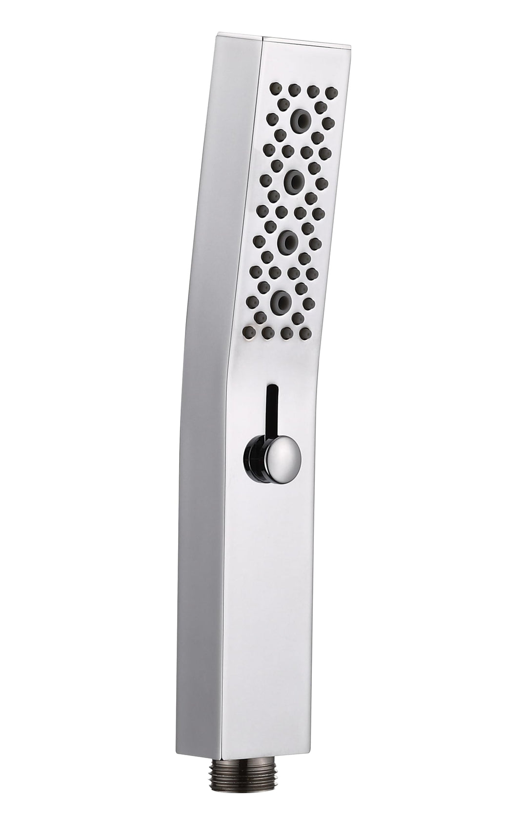 quadratischer Handbrause-Duschkopf aus Vollmetall mit 2 Funktionen, seitlichem Druckschalter für ein