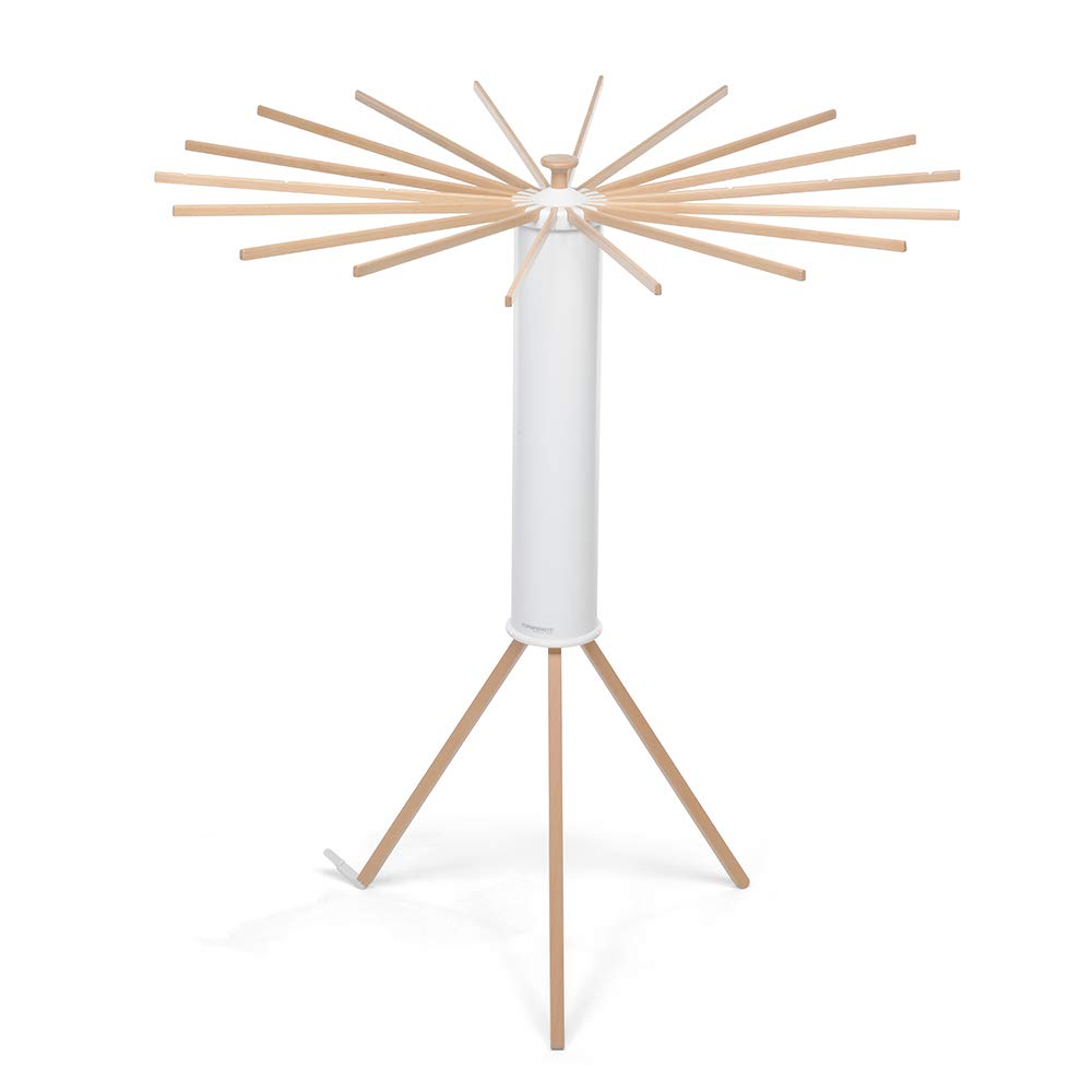 Foppapedretti Octopus Myhome Wäscheständer, Aluminium/PVC/Holz Buche, weiss, 112 x 112 x 121 cm stra