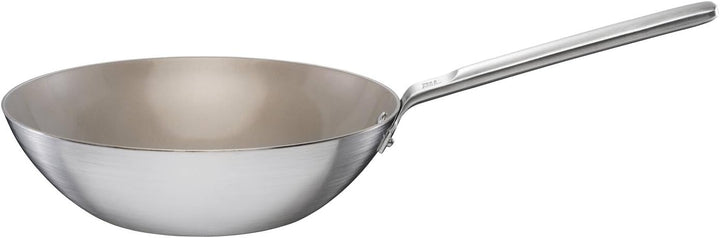 Fiskars Norden Steel Wok, Ø 28 cm, Für alle Kochfelder geeignet, Mit Antihaftbeschichtung, Edelstahl