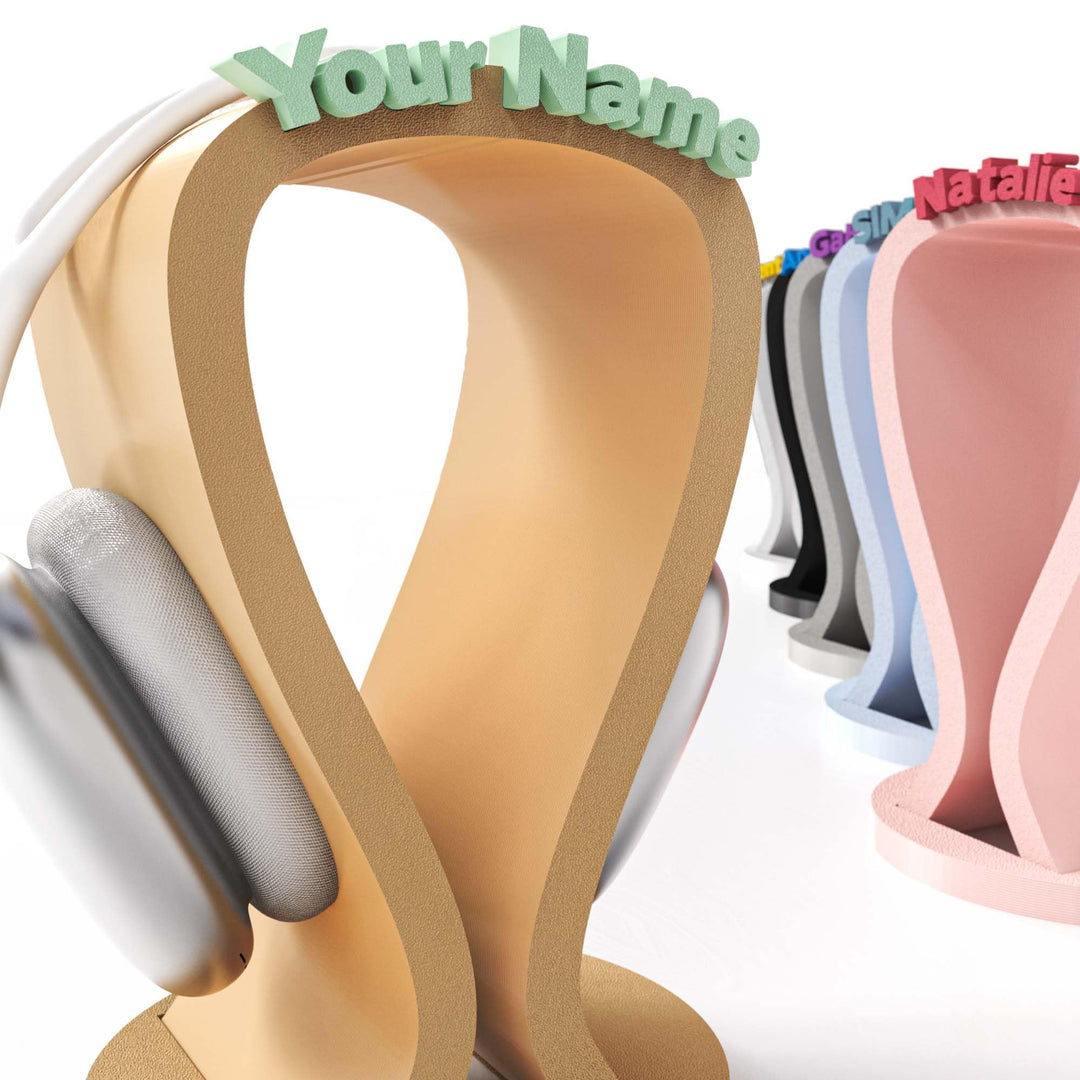 Kopfhörerständer mit Wunschtext | Personalisiert | Headset Halter für Over-Ear-Kopfhörer | Gaming &