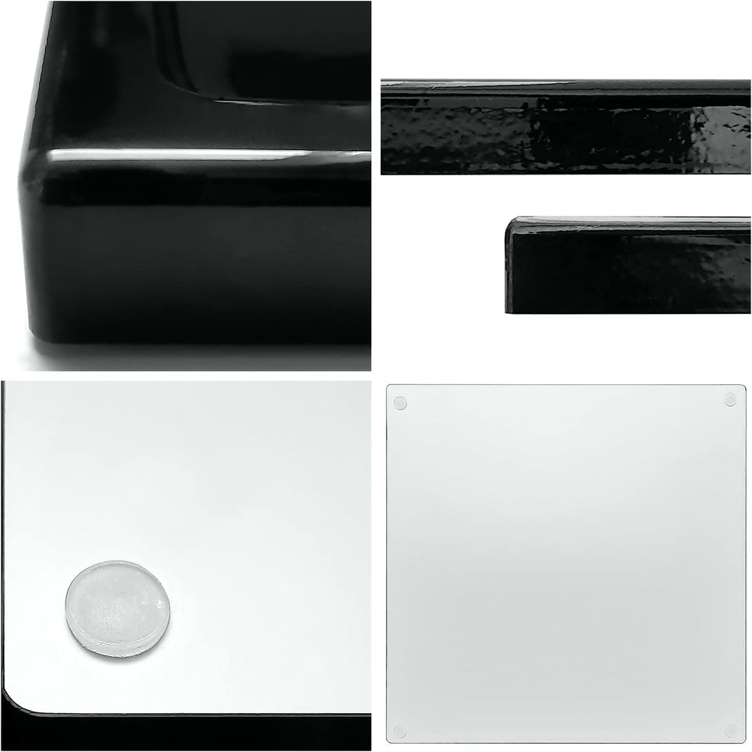 Vladon Dekoschale Maya, Made in Germany, moderne Dekorationsschale eckig, Beton Oxid-Optik, 3er-Set