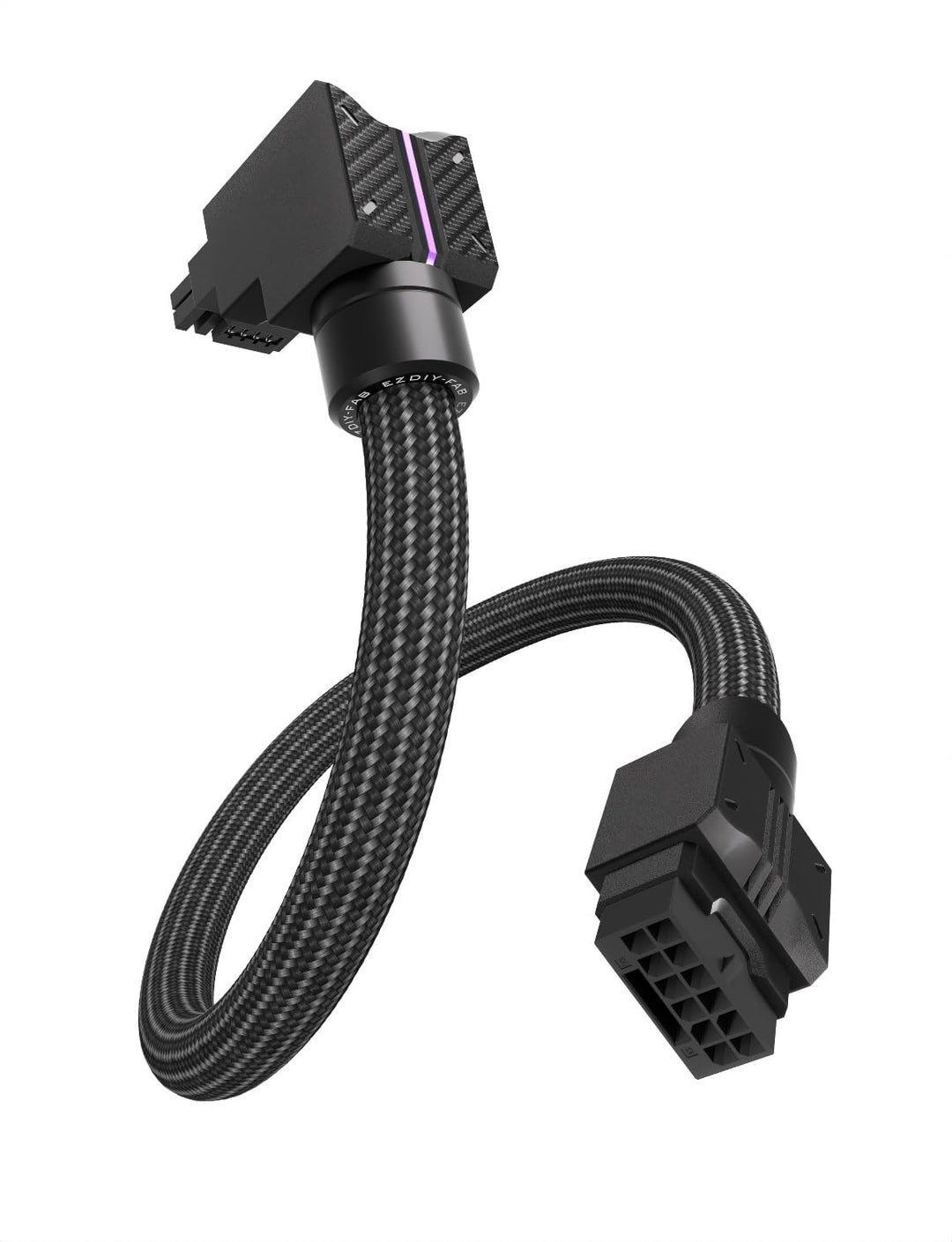 EZDIY-FAB UNIFAS ARGB 16-Pin 12VHPWR GPU-Verlängerungskabel für RTX 40/50 Serie, 16AWG 90° Winkel 12