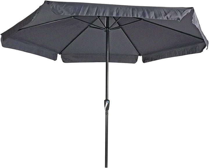 Lesliliving Sonnenschirm Gemini Dunkelgrau/Anthrazit Ø300 cm | Höhenverstellbar | mit kostenlosem Au