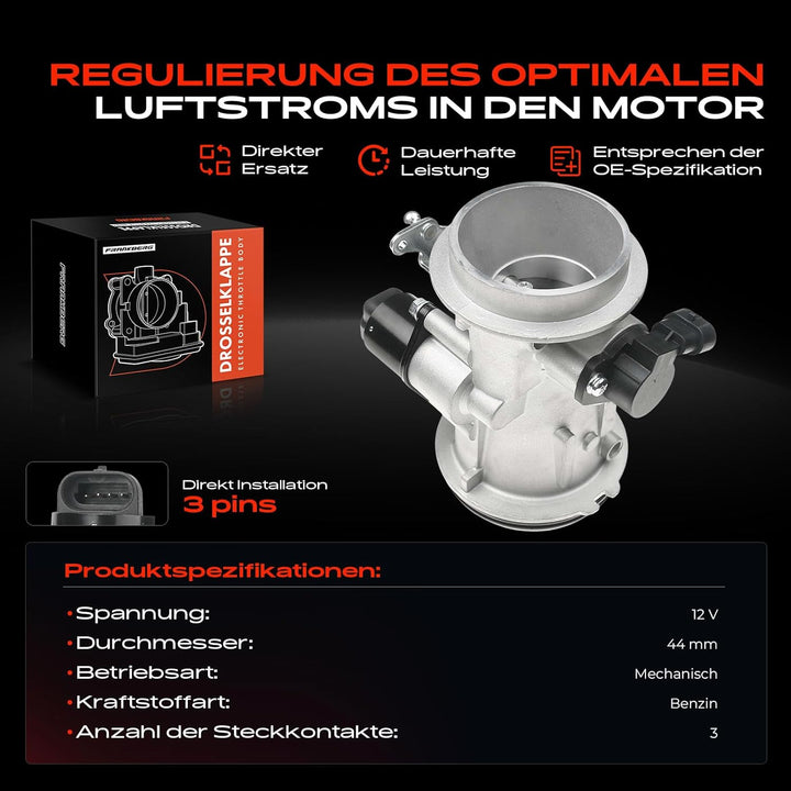 Frankberg Drosselklappe Drosselklappenstutzen für Logan Sandero Largus Clio II Kangoo Logan I Megane