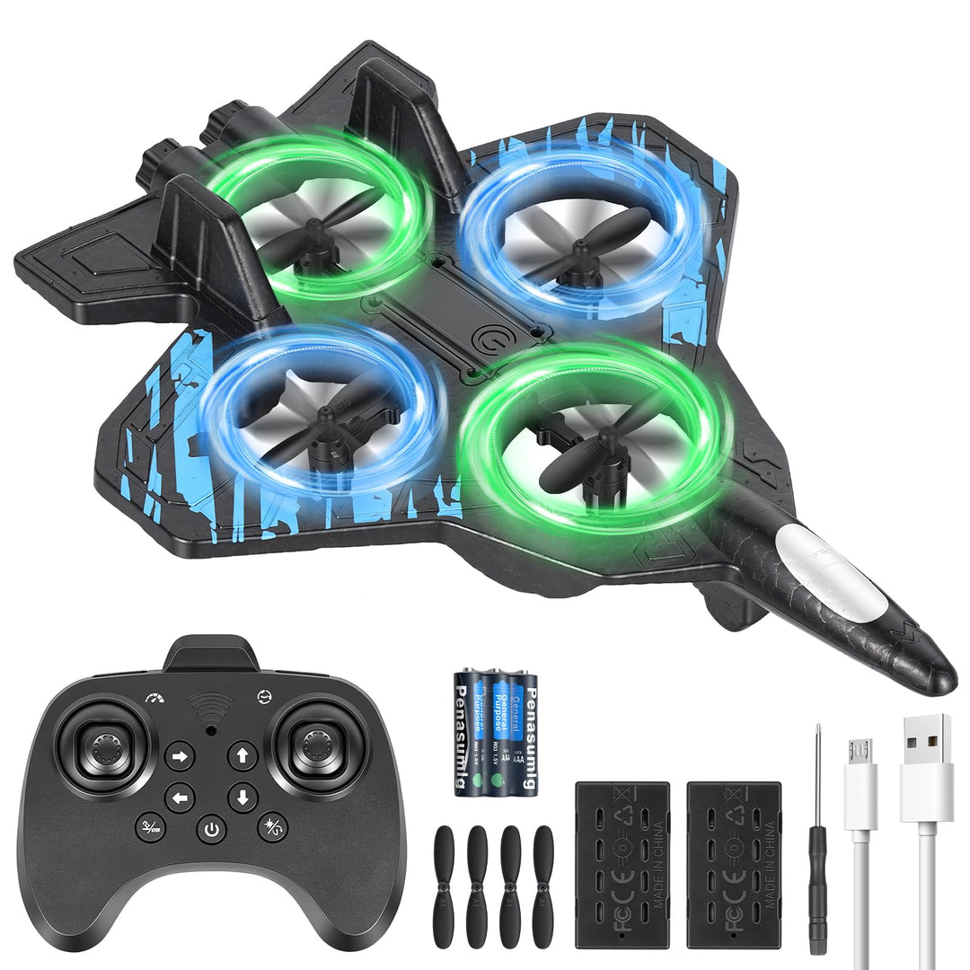 Mini Drohne für Kinder,RC Flugzeug Spielzeug Quadrocopter Drone für Kinder und Anfänger mit 2 Akkus,