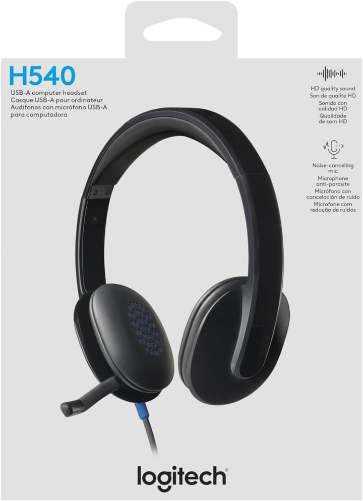H540 Corded Headset, USB, Black, Sold as 1 Each