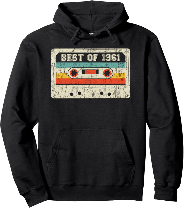 60th Birthday Gifts Retro Best Of 1961 Cassette Tape Vintage Pullover Hoodie