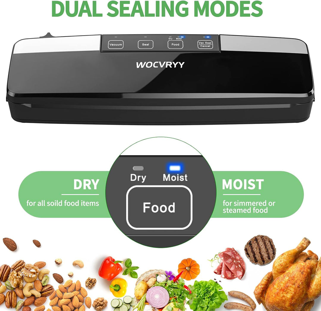 Vakuumiergerät, 6-in-1 Vakuumierer Vacuum Sealer für Sous Vide Kochen und Lebensmittel Bleiben bis z