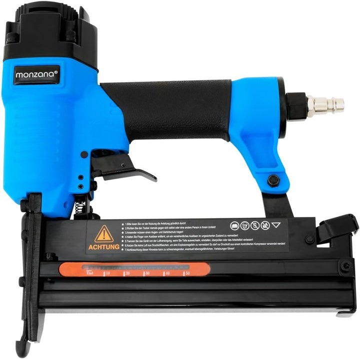 MONZANA® Druckluft Schlauchtrommel automatisch 10m 1/4' Aufroller inkl. 2in1 Drucklufttacker 100 Kla