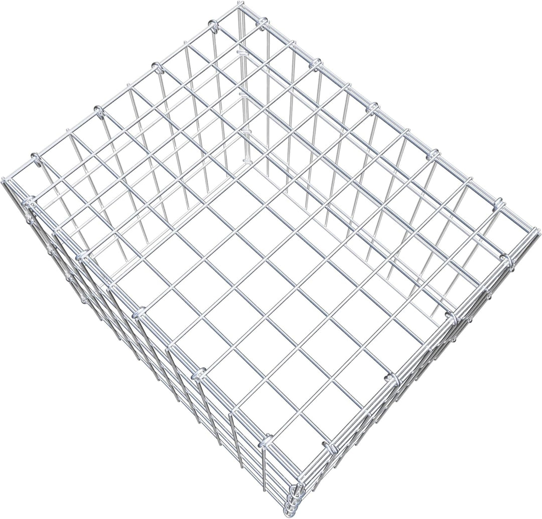 GABIONA Anbau-Gabione Typ3 eckig, Maschenweite 5 x 10 cm, Tiefe 40 cm, Gabione 50 x 40 x 40 cm (L x
