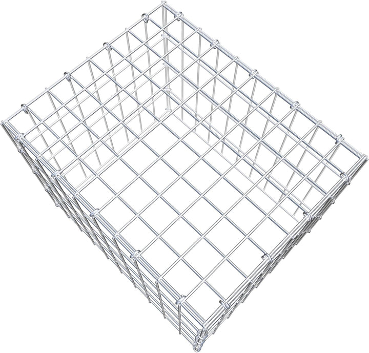 GABIONA Anbau-Gabione Typ3 eckig, Maschenweite 5 x 10 cm, Tiefe 40 cm, Gabione 50 x 40 x 40 cm (L x