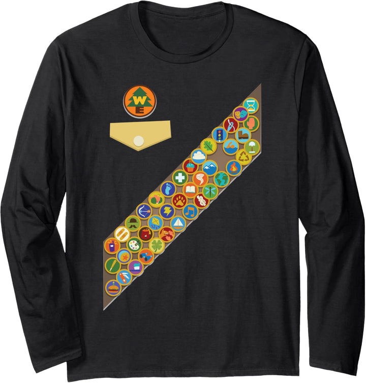 Disney Pixar Up Russel Badges Chest Patch Langarmshirt