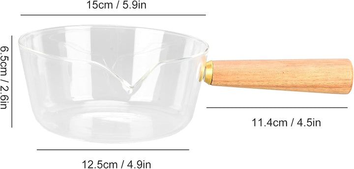 Milchkännchen, Milchtopf mit Holzgriff, Mini Buttererhitzer Küchenherd Geeignet für heisse Milchsala