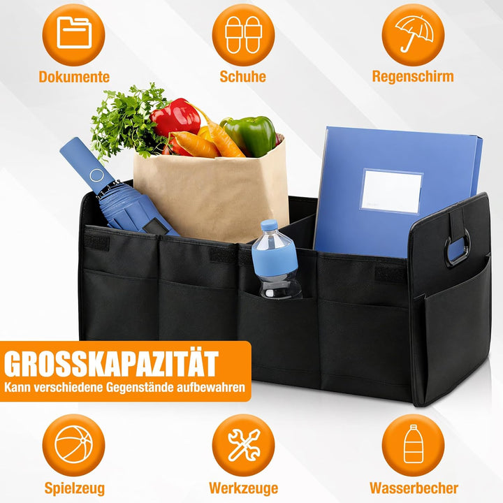 ZOCONE 2 Stück Kofferraum Organizer Auto Faltbox, 60 * 36 * 30cm Gross Kofferraumtasche Faltbar und