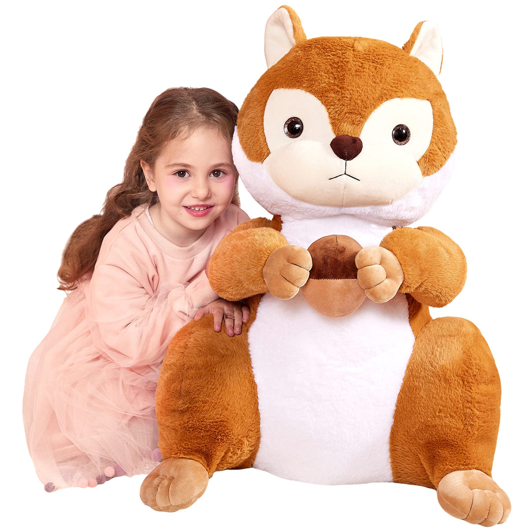 IKASA Gross Eichhörnchen Kuscheltier Riesen Stofftier,60cm Gross Plüschtier Riesige Plüsch Spielzeug