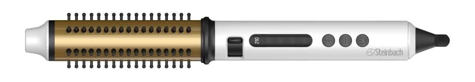 Steinbach Professional Reise-Curler Brush wet und dry mit einziehbaren Bürsten und LED Temperaturreg