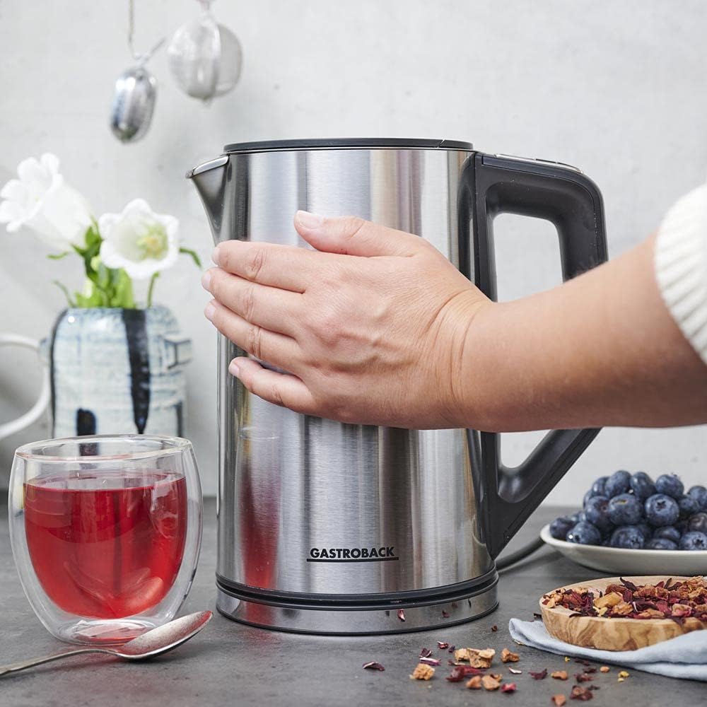 Gastroback 42436 Cool Touch Wasserkocher, Gehäusematerial/Körper, 1,5 l, Schwarz, Edelstahl