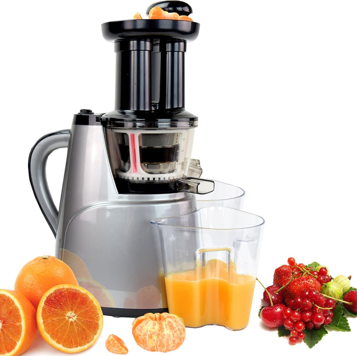Syntrox Germany SJ-150W-AC Langsam Entsafter mit 2 Einschüben, Frucht Eismaschine und Salatfunktion