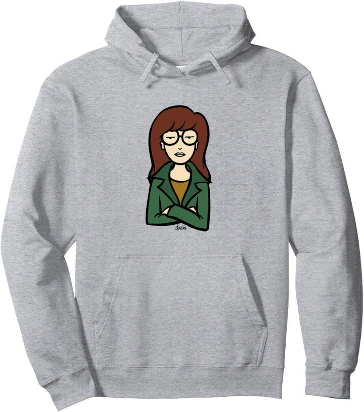 Daria Arms Crossed Portrait Cursive Logo Pullover Hoodie