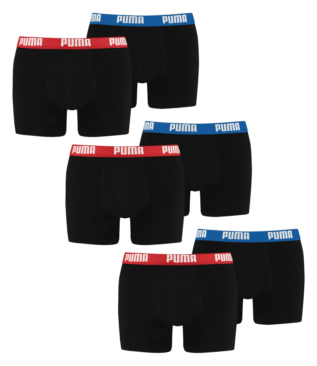 PUMA Boxer Boxershorts Men Herren Everyday Unterhose Unterwäsche 6er Pack Red / Blue 505 M, Red / Bl
