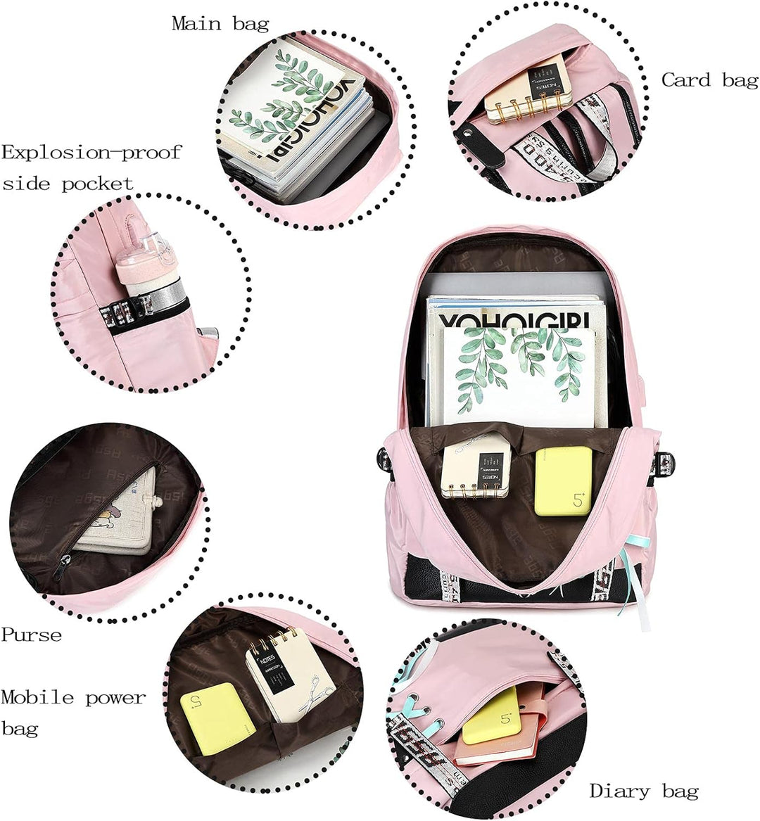 Asge Schulrucksack Mädchen Schulranzen Jungen Schultasche mit Ergonomischem Design Rucksack Campus B