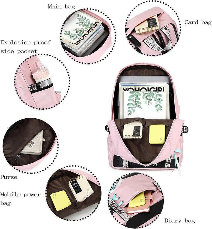 Asge Schulrucksack Mädchen Schulranzen Jungen Schultasche mit Ergonomischem Design Rucksack Campus B