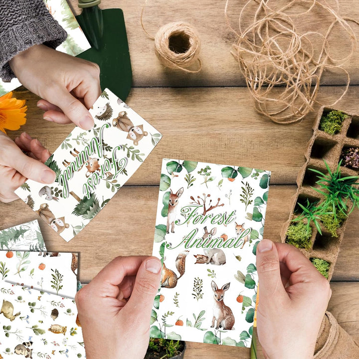 30x30 Scrapbook Papier Waldtiere Muster Doppelseitiges Decoupage Papiere, 12 Muster 24 Blatt Rustika