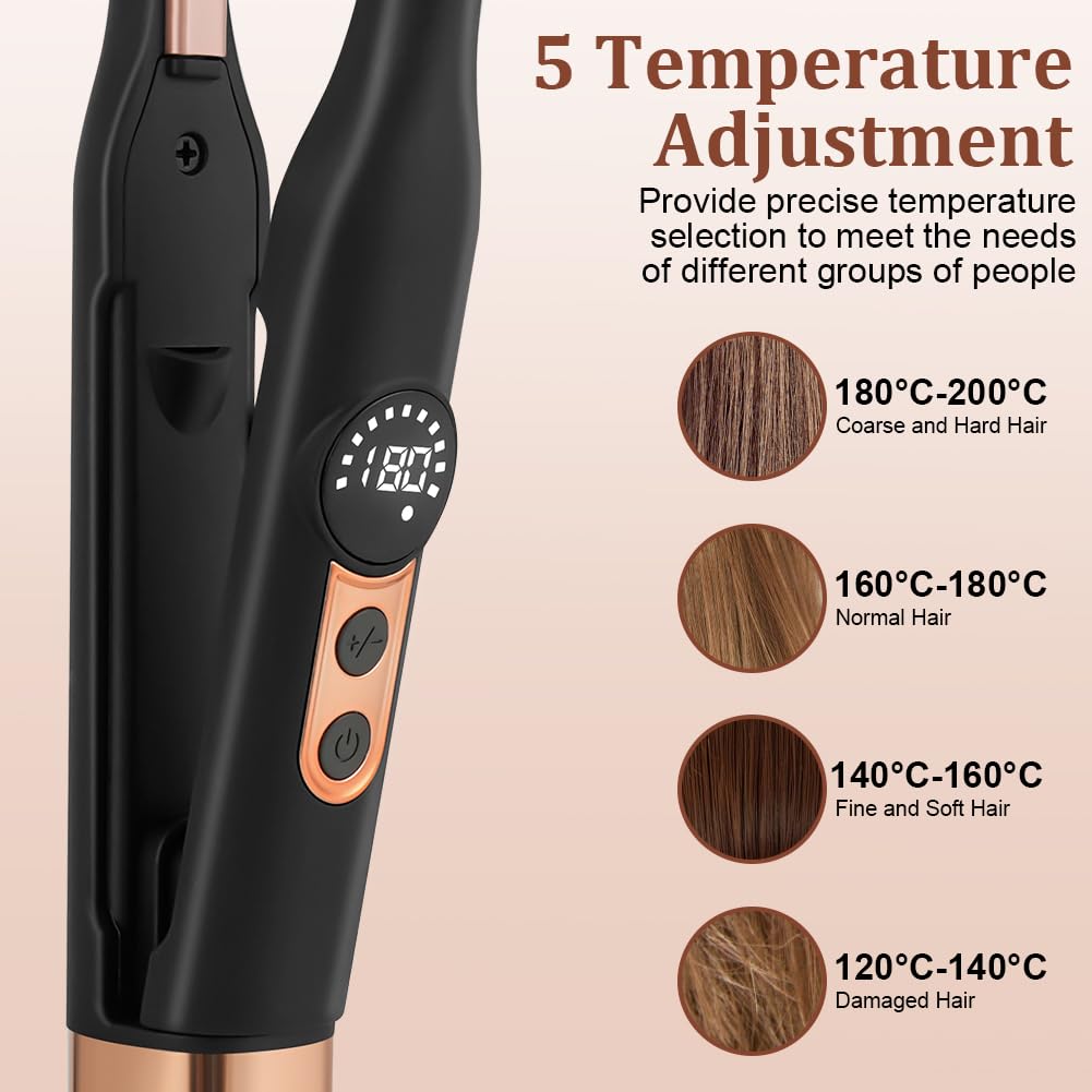 LOPHE Mini Glätteisen, 2 in 1 Haarglätter Locken und Glätten,Tragbarer Reise-Mini-Haarglätter für Ku