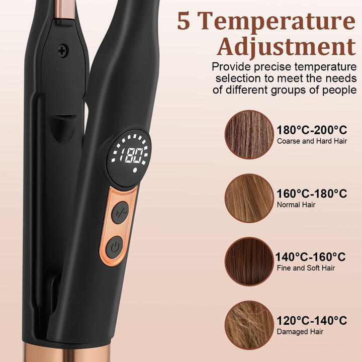 LOPHE Mini Glätteisen, 2 in 1 Haarglätter Locken und Glätten,Tragbarer Reise-Mini-Haarglätter für Ku