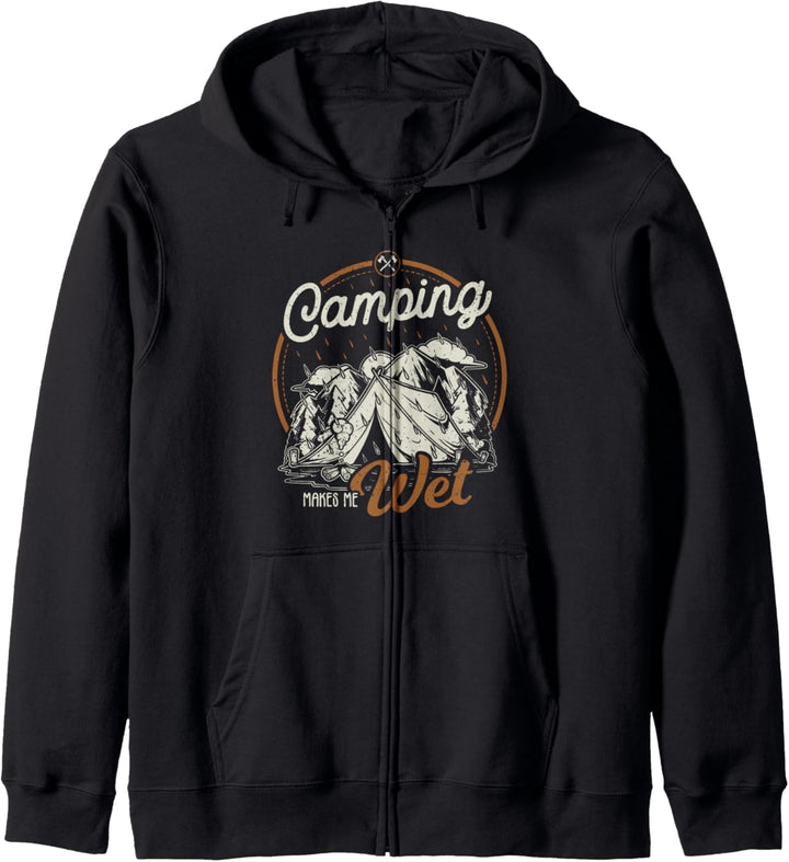 Lustiges Camping macht mich nass Dreckiger Witz Wortspiel Kapuzenjacke