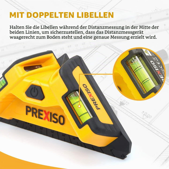 PREXISO Winkellaser mit Wasserwaagen,10M roter Laser, Fliesenlaser 90 Grad, ideal für Fliesenarbeite