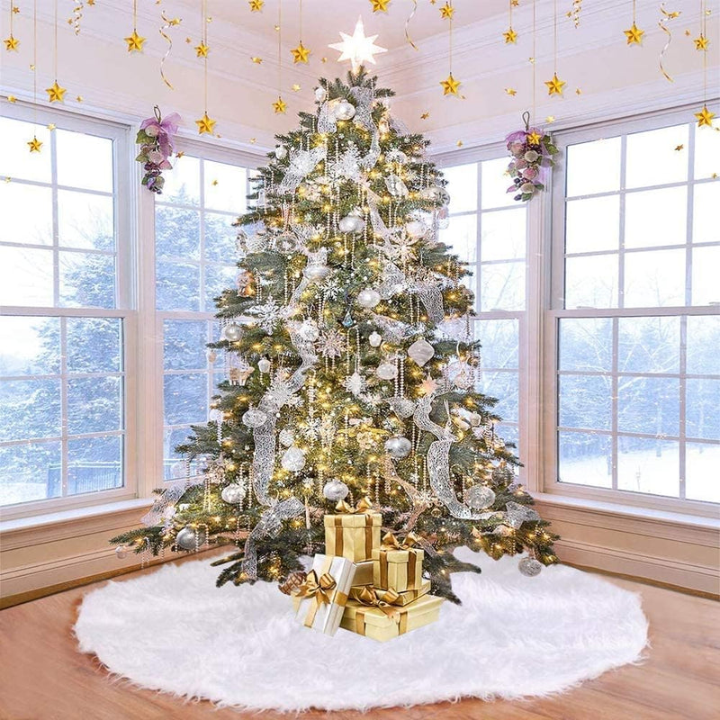 UHAPEER Weihnachtsbaumdecke, Plüsch Weihnachtsbaum Rock, Christbaumdecke, Weihnachten Dekoration für