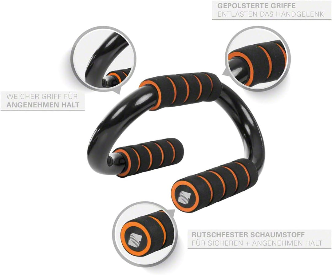 Sport-Tec Push Up Liegestützgriffe, Aufbau Brustmuskeln zu Hause oder im Fitnessstudio, Paar Orange,