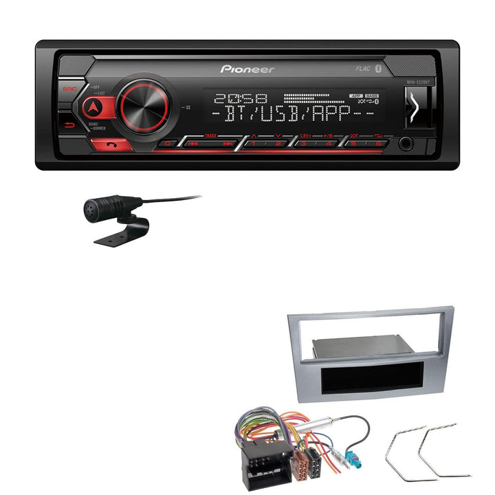 Pioneer MVH-S320BT 1-DIN Bluetooth Autoradio USB FLAC Spotify mit Einbauset passend für Opel Zafira