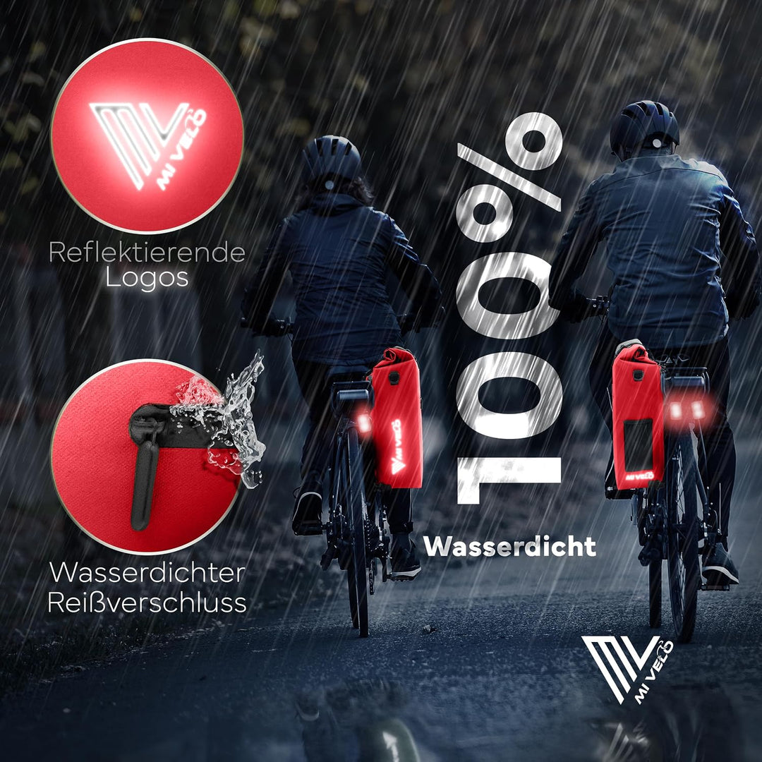 MIVELO Fahrradtasche für Gepäckträger - 3in1 Gepäckträgertasche Rucksack Umhängetasche - 100% wasser