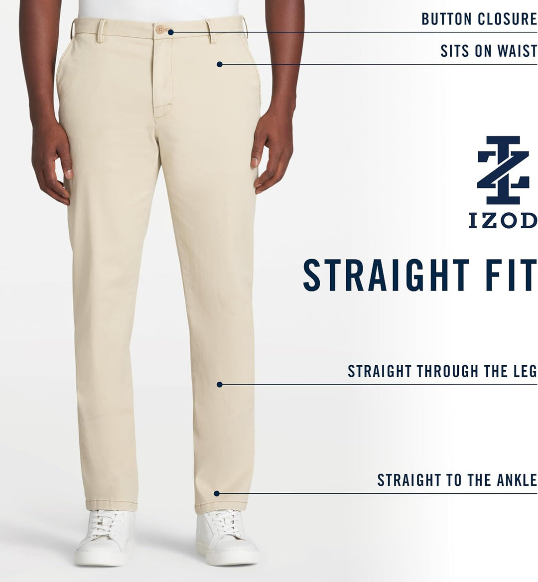 Izod Herren Chinohose mit Flacher Vorderseite, gerader Schnitt 30W / 30L Asphalt, 30W / 30L Asphalt