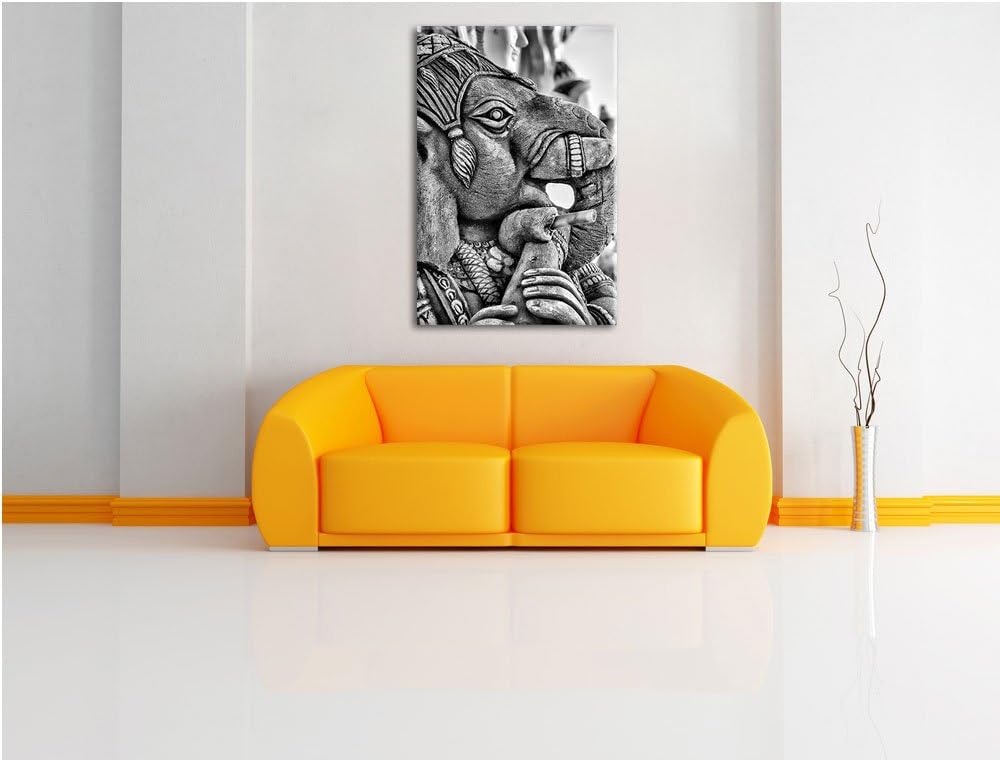Pixxprint Elefantengottheit in Thailand / 100x70cm Leinwandbild bespannt auf Holzrahmen/Wandbild Kun