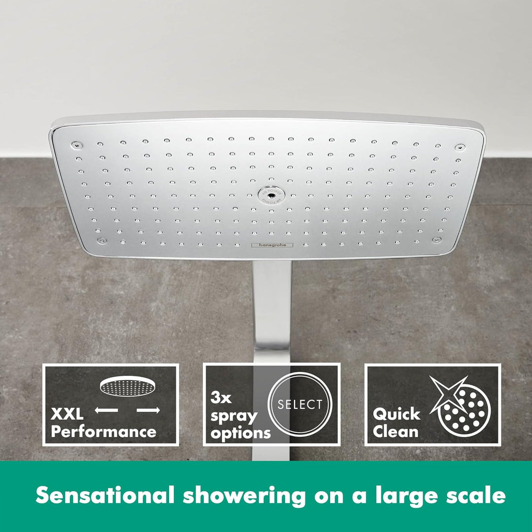 hansgrohe Duschsystem Raindance Select E 360 (Regendusche mit 3 Strahlarten, Duschkopf, Duschstange