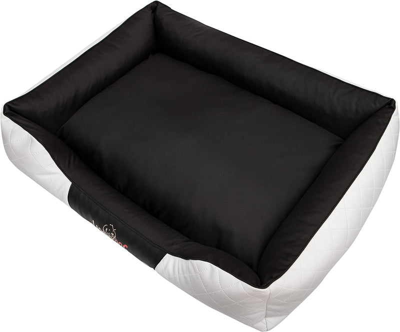 Hobbydog R1CEPBCZ5 Hundebett/Sofa/Korb Cesar Perfect Kunstleder, Kodura, weiss/schwarz, Grösse R1, 6