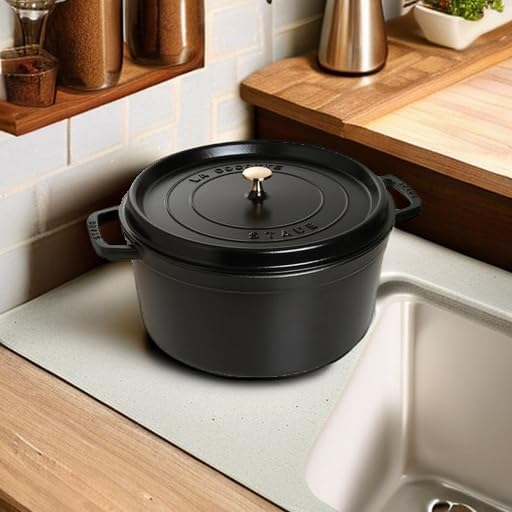 STAUB Gusseisen Bräter/Cocotte, Rund 34 cm, 12,6 L, schwarz Schwarz 34 cm, Schwarz 34 cm
