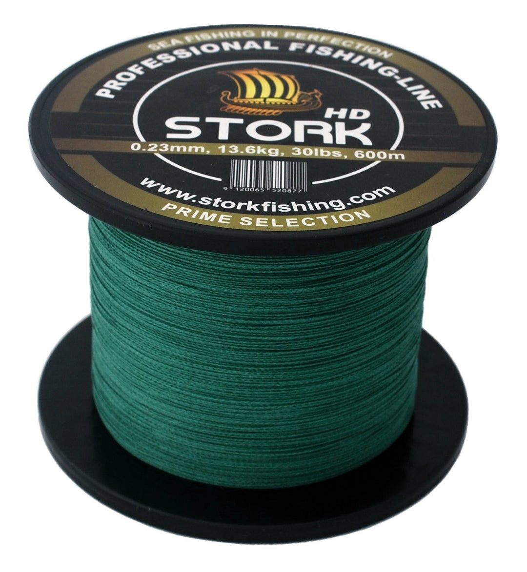 Stork HD, 4-Fach geflochtene Angelschnur 600m Moosgrün 15 lbs / 6.8kg / 0.15 mm, Moosgrün 15 lbs / 6