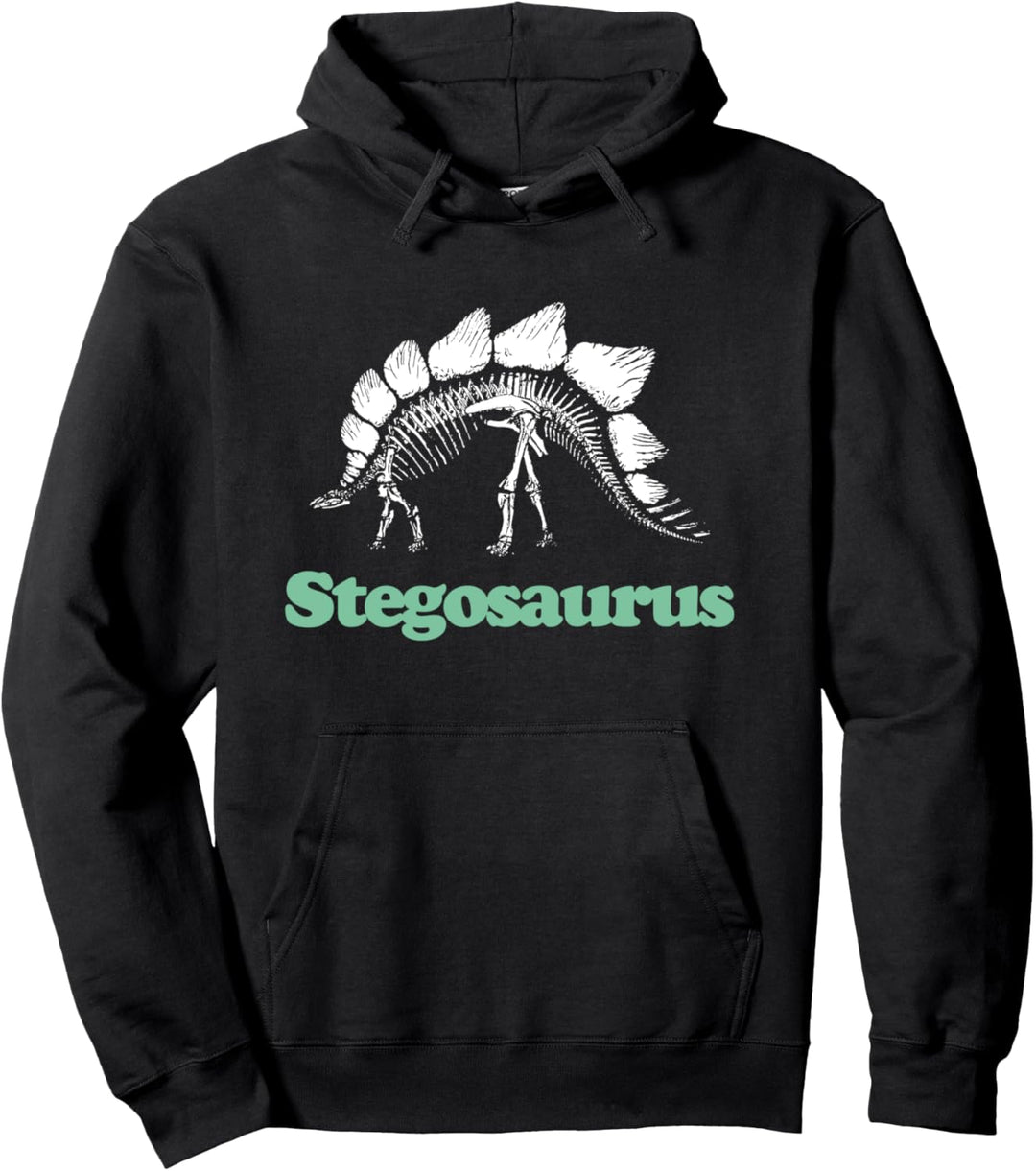 Stegosaurus Minimalist Retro Dinosaur Simple 80s Graphic Pullover Hoodie