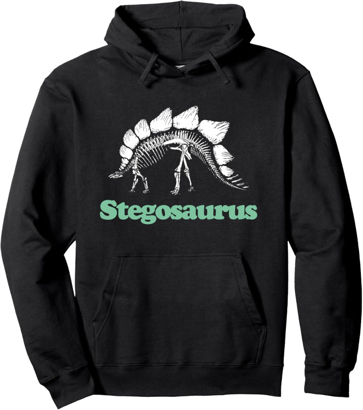 Stegosaurus Minimalist Retro Dinosaur Simple 80s Graphic Pullover Hoodie