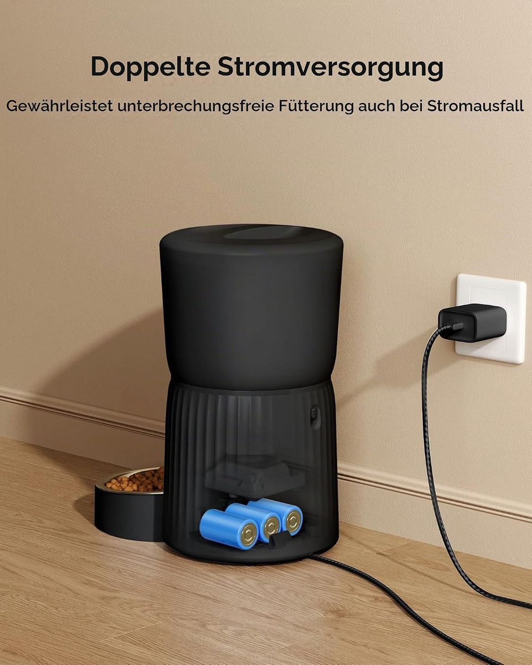 faroro 4L Futterautomat Katze, Katzenfutter Automat mit Timer, Automatischer Futterspender Hunde, Ed