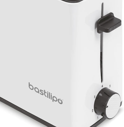 Firefox AB900 Toaster, Weiss, langer Schlitz für 2 Scheiben, 900 W, Auftaufunktion, Krümelschublade