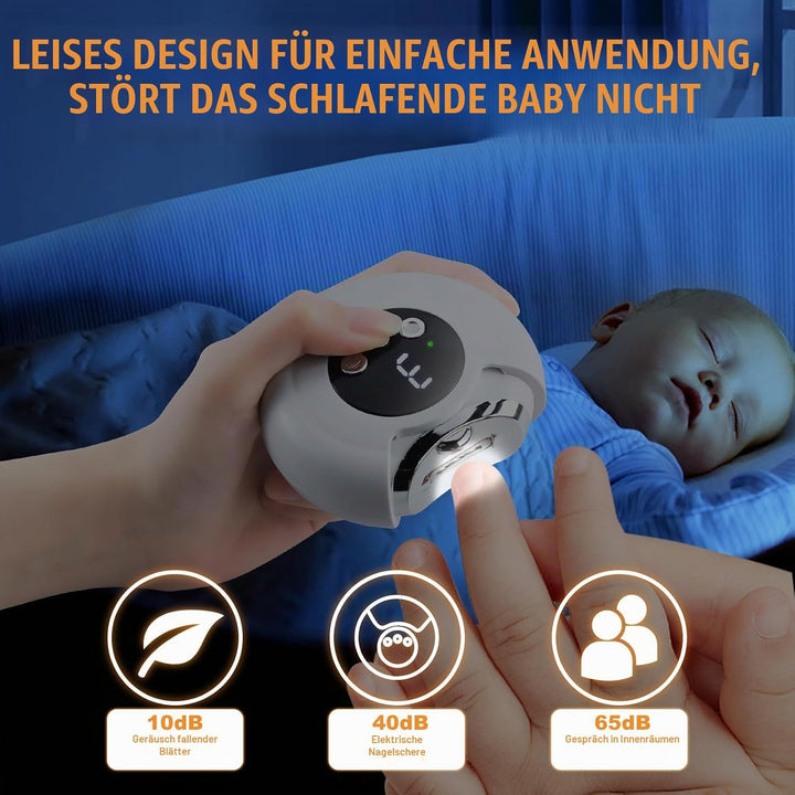 3-in-1 Elektrische Nagelknipser für Männer &amp; Frauen - Wiederaufladbar mit LED-Licht, Automatischer T