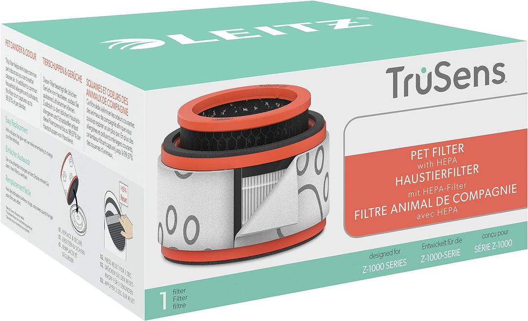 Leitz TruSens Tier 3-in-1 HEPA Filtertrommel für Leitz TruSens Z-1000 Luftreiniger, Waschbarer Vorfi