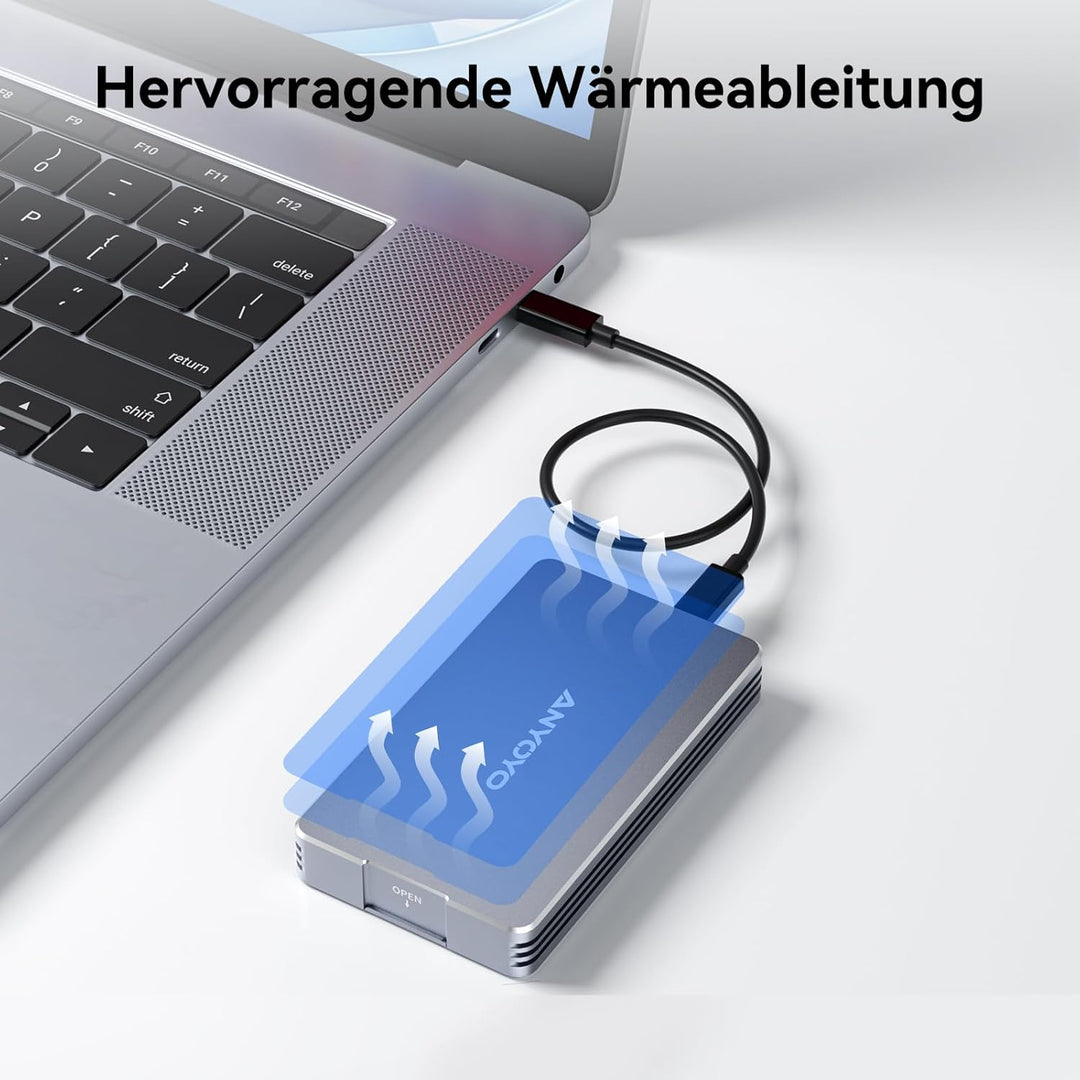 40Gbps NVMe SSD Gehäuse für USB 3.2/3.1/3.0/2.0 Typ-C, USB4 M.2 NVMe-Gehäuse für PCIe 2280 M-Key (B+