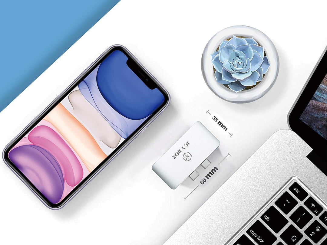Icy Box Thunderbolt 3 Dock passend für MacBook Pro und MacBook Air, HDMI 4K 30Hz, USB 3.0, Aluminium