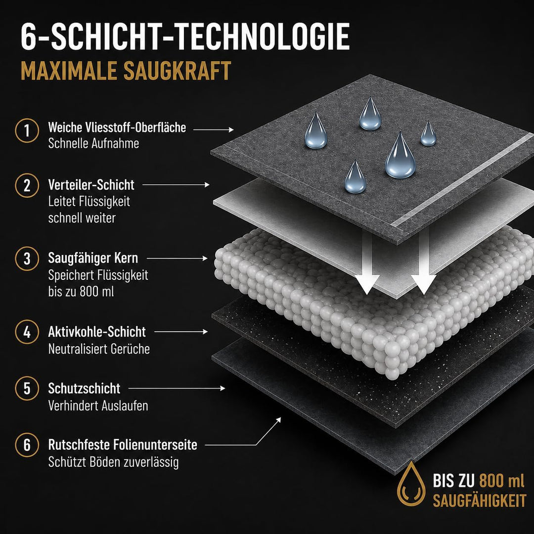 Girox Welpenunterlagen 60x60 cm 50 Stück mit Aktivkohle, Puppy Pads für Hunde, saugstarke Hundetrain